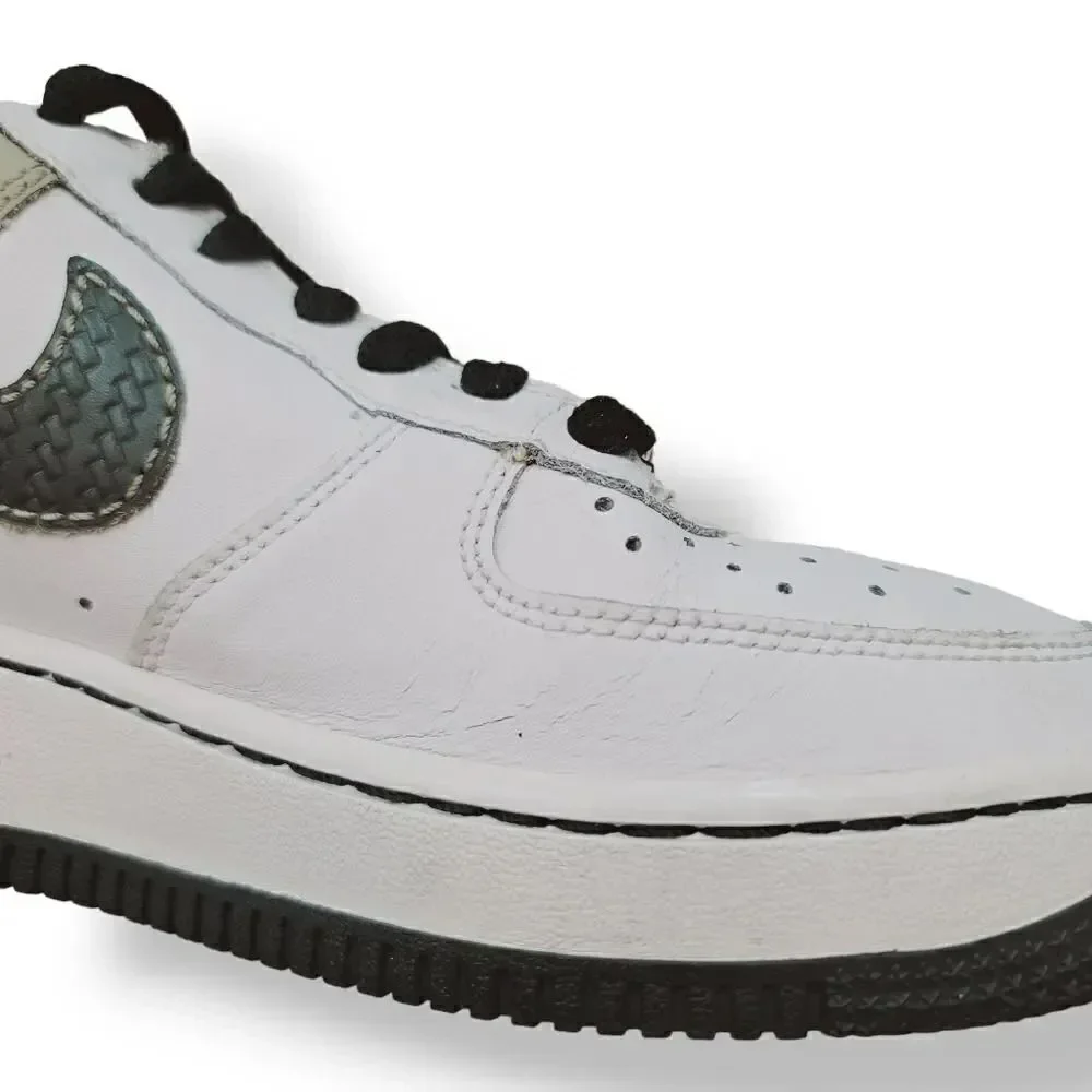 Vintage Y2K Nike Air Force 1 '07 White Dark Army Green Tweed 314192-132 Y5.5/ W7
